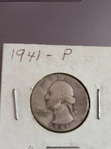 1941 P Washington Quarter Circulated 90% SILVER Philadelphia Mint - Picture 1 of 4