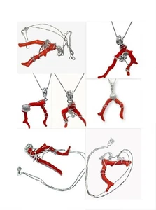 Silber Anhänger 925 in ROTE Koralle Korallenzweig mit KETTE und Seestern Muschel - Bild 1 von 19