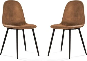 2 Dining Chairs High Back Metal Legs Modern Kitchen Room - Picture 1 of 8