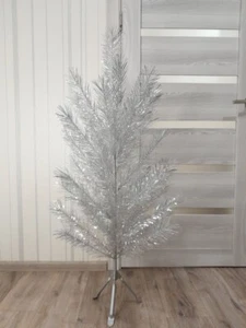 CHRISTMAS. SILVER FIR-TREE. Vintage Artificial Aluminum. CHRISTMAS TREE USSR - Picture 1 of 12