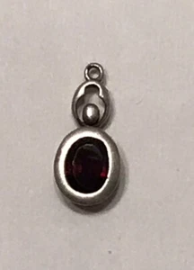 Sterling Silver Garnet Pendant/Charm - Picture 1 of 4