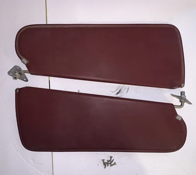 1981-93 Dodge Ram Ramcharger D150 D250 Pickup Sun Visors Pair Burgundy MOPAR OEM - Image 1 of 4