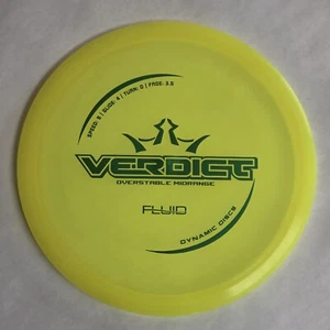 Dynamic Discs Fluid Verdict Yellow 173 grams - Picture 1 of 3
