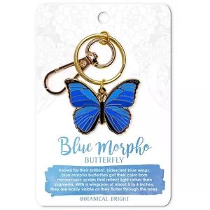 Llavero Esmalte Mariposa Morpho Azul con Clip para Llave - Imagen 1 de 6