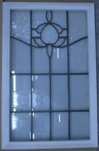 OLD ENGLISH LEADED STAINED GLASS WINDOW MULTI-TEXTURED CLEAR 19" x 29 3/4" - Picture 1 of 3