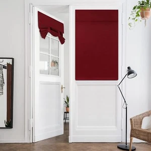 HOMEIDEAS Burgundy French Blackout Door Curtains, 26 X 40 Inch Room Darkening Cu - Picture 1 of 3