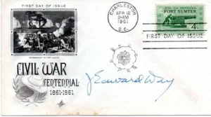 AUTOGRAPAH OF POSTMASTER GENERAL 1961-1963 J. EDWARD DAY ON CIVIL WAR FDC 4.12.61 - Bild 1 von 1