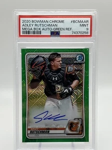 2020 Bowman Chrome Mega Box Adley Rutschman Auto Green  /99 PSA 9 BCMAAR Orioles - Picture 1 of 7