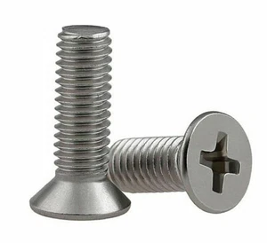 x100 M5 X 20MM .80 SS 304 Stainless Steel PHILLIPS FLAT HEAD MACHINE SCREW BOLT - Picture 1 of 4
