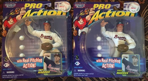 (2) 1998 Starting Lineup Pro Action Greg Maddux Atlanta Braves figure BRAND NEW Cover