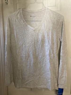 CAMISETA CHAMPION MUJER “OATMEAL HEAT” JERSEY LS CUELLO EN V TALLA GRANDE NUEVA CON ETIQUETAS $20 Foto 1 de 4