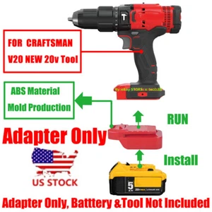 1x Adapter for Dewalt 20v MAX Li-Ion Battery To for Craftsman New 20V V-20 Tools - Picture 1 of 8