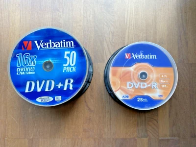 Verbatim 16xDVD 4,7 GB Rohlinge 120 Min. 55 Stück (33 DVD+R und 22 DVD-R) - Bild 1 von 4