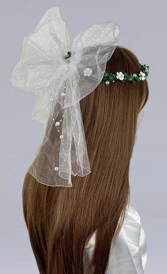 Kopfschmuck Haarschmuck Haargesteck zum Kommunionkleid weiß *41 - Bild 1 von 2