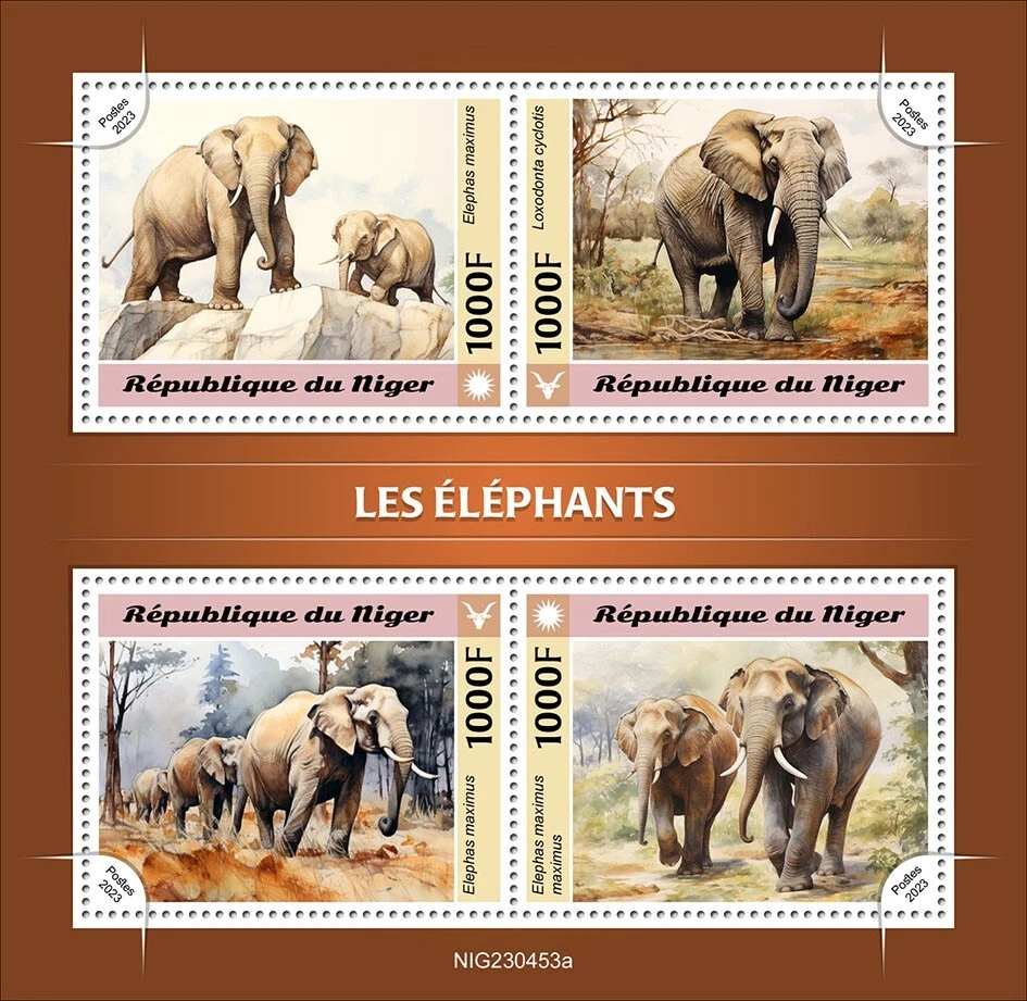 Elephants MNH Stamps 2023 Niger M/S - Image 1 of 1