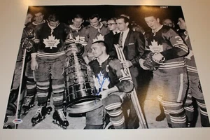 GEORGE ARMSTRONG SIGNED TORONTO MAPLE LEAFS 16X20 PHOTO PSA/DNA  AUTHENTIC COA - Picture 1 of 3