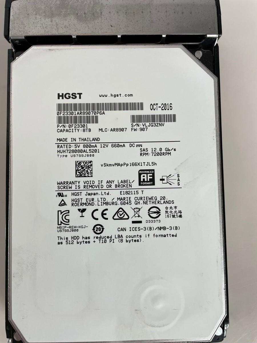 Hitachi 8 TB Storage Capacity Internal 7200 RPM Rotation