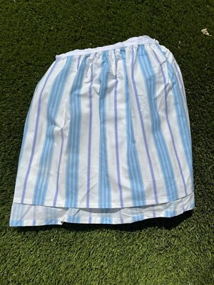 Pottery Barn Kids Синяя/Лавандовая/Белая Полоса Полная/Двойная Юбка для Кровати - Б/у - Изображение 1 из 3