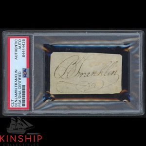Benjamin Franklin signed Cut PSA DNA Slabbed USA Founding Father Auto Rare K30 - Picture 1 of 5