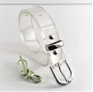 1 Zoll (25 mm) Transparent Klar Gürtel (216S) Silber Farbe Metall Schnalle & Schlaufe Set USA - Bild 1 von 5