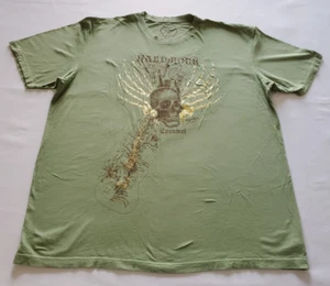 Hard Rock Cafe T-Shirt XXL Cozumel Green Metallic Gold Skull Short Sleeve *Flaw - Picture 1 of 5