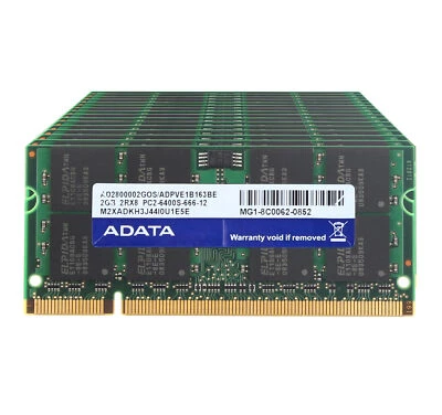LOT Adata 10X 2GB 2RX8 PC2-6400S DDR2 800Mhz Memory Unbuffered Laptop RAM SODIMM - Image 1 of 4