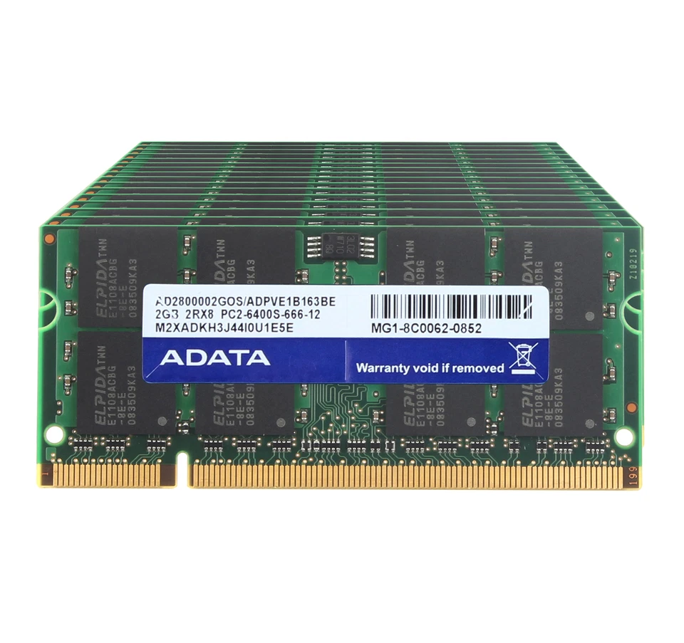 LOT Adata 10X 2GB 2RX8 PC2-6400S DDR2 800Mhz Memory Unbuffered Laptop RAM SODIMM - Image 1 of 4
