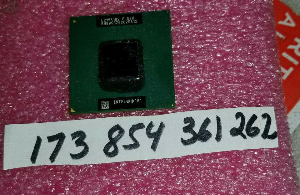 Intel 1.60GHZ Mobile Pentium 4 CPU Processor   SL5YU SOCKET 478PIN  - Image 1 of 1