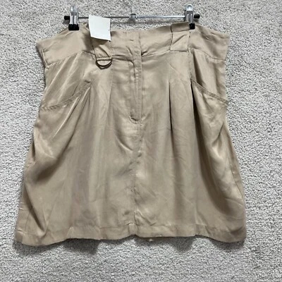 Falda de sarga Bebe para mujer mediana caqui beige línea A mini gancho y ojo algodón Foto 1 de 4