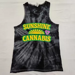 Sunshine Cannabis Free the Plant Canotta Grigio Tie-Dye Cotone Uomo S - Foto 1 di 7