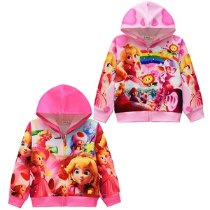PeachPrincess Girls Hoodies Jacket Baby Hooded Zip Up Sweatshirts Fashion Tops - Picture 1 of 16