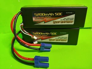 2 VANT 3S  5200mAh 50C Lipo Battery W EC5 PLUG HARDCASE ARRMA KRATON OUTCAST  - Picture 1 of 1