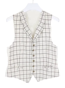 SUITSUPPLY Capetown Int Waistcoat Men's UK 40 Pure Linen Belted Notch Lapel - Picture 1 of 12