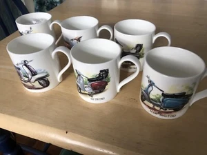 6x Scooter Bone China Mug Set - Picture 1 of 8