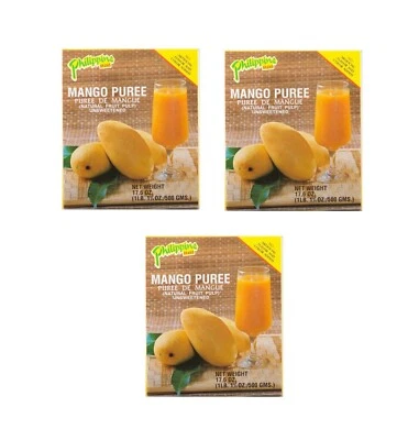 Bigpack: 3 x 500g Mango Fruchtmark Püree Mangopüree Mus Mangopulp Pulp ungesüßt - Bild 1 von 2