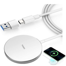 TOZO W6 Wireless Charger Fast Charging Pad Thin and Built-in Magnets for iPhone