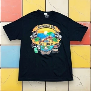 VTG Y2K Southernmost Rider Key West Biker Tee XL Black Motorcycle Florida Shirt - Picture 1 of 4