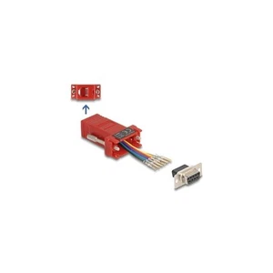 67079 - Delock D-Sub 9 Pin Buchse zu RJ12 Buchse Montagesatz rot - Bild 1 von 1
