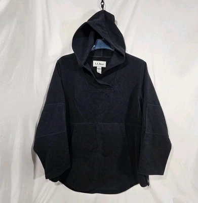 LL Bean Anorak Pullover Mujer Grande L Lana Con Capucha Parka Poncho Chaqueta Abrigo Gris Foto 1 de 4