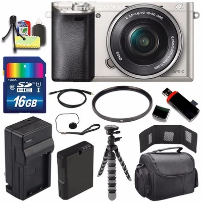 Sony Alpha a6000 Mirrorless Digital Camera with 16-50mm Lens (Silver) +... - Image 1 of 4