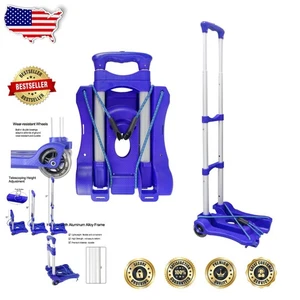 Camión de mano de viaje compacto azul - ligero 110 libras de capacidad para fácil almacenamiento - Imagen 1 de 9