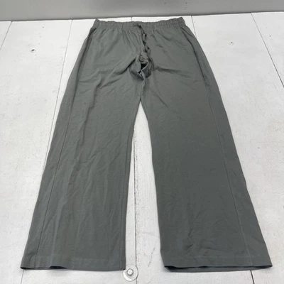 Pact Pants Womens Large Gray Wide Leg Organic Cotton Lounge Drawstring Relaxed - Image 1 of 4
