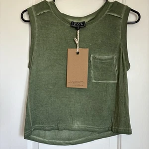 Camiseta sin mangas Pol para mujer verde lavado ácido con bolsillo frontal nueva con etiquetas* - talla S - Imagen 1 de 6