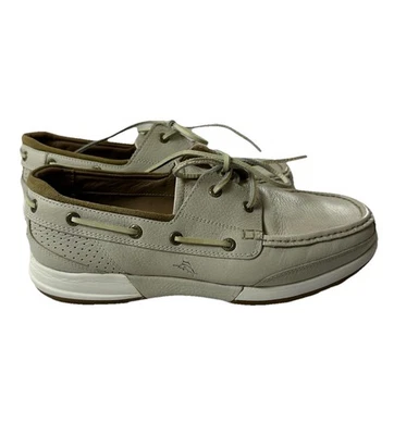 Tommy Bahama Cream Solid Boat Shoes Men's Size 9 D Ashore Thing - Image 1 of 4