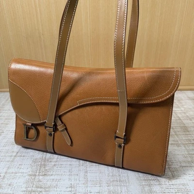 Christian Dior Trotter Saddle bag Canvas Leather Brown Authentic Used From Japan - Image 1 of 4