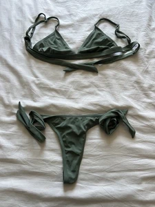 Missguided Women's Bikini Size 6 Set 2 Piece, Tie Back - Picture 1 of 5