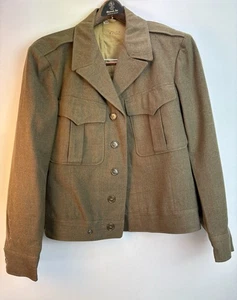 NAMED WWII US Army Ike Jacket 38R Dated June 9 1944 Field Wool OD Spec 437 - Picture 1 of 19
