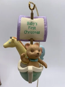 Vintage Hallmark Keepsake Ornament 1997 Baby’s First Christmas Ark Animals Nuovo con scatola - Foto 1 di 10