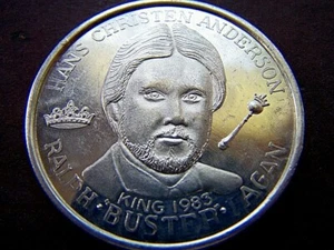 1983 Versailles HANS CHRISTIAN ANDERSEN Plain Aluminum Mardi Gras Doubloon - Picture 1 of 1