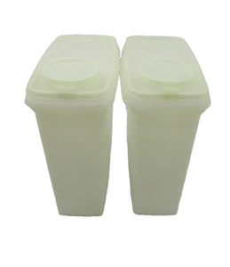 Lot of 2 Tupperware Store N Pour Cereal Keeper 469-9 Flip Top Lid 471-12 BX1 - Picture 1 of 5